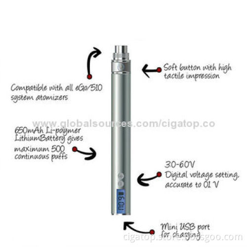 Hottest Variable Voltage ego v Battery with LCD Screen